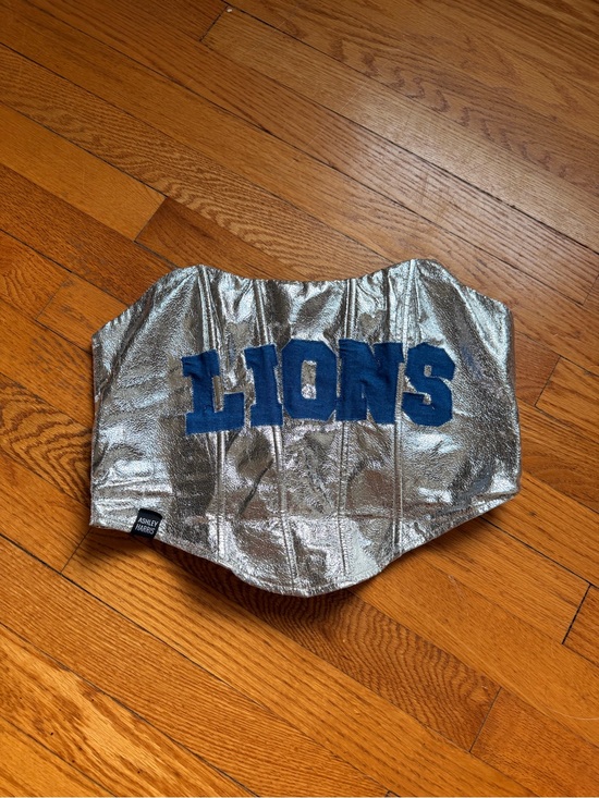 Custom Tops - Detroit Lions Silver Corset Top